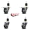 Service Caster 3'' Thermoplastic Rubber Swivel 1-7/8'' Expanding Stem Caster Set 2 Total Lock Brakes, 4PK SCC-EXTTL20S314-TPRB-2-S-2-178 - alternate 4